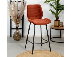 Bronx71® Velvet barkruk Toby koper 71 cm