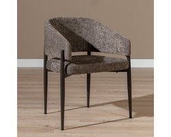 Bronx71® Velvet eetkamerstoel Bret bruin - stoel