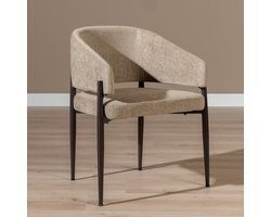 Bronx71® Velvet eetkamerstoel Bret taupe - stoel