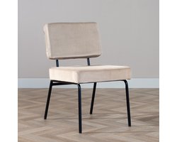 Bronx71® Velvet eetkamerstoel Espen taupe - stoel