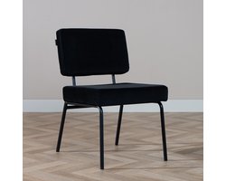 Bronx71® Velvet eetkamerstoel Espen zwart - stoel