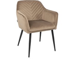 Bronx71® Velvet eetkamerstoel Fiona taupe - stoel