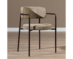 Bronx71® Velvet eetkamerstoel Gio taupe - stoel