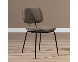 Bronx71® Velvet eetkamerstoel Javi bruin - stoel
