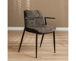 Bronx71® Velvet eetkamerstoel Trevi bruin - stoel