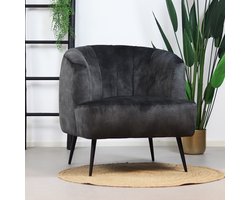 Bronx71® Velvet fauteuil Billy antraciet?