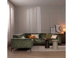 Bronx71® Velvet hoekbank Vegas groen links/rechts