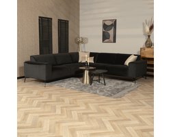 Bronx71® Velvet hoekbank Vegas zwart links/rechts