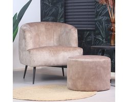 Bronx71® Velvet poef Beau taupe