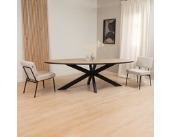 Bronx71® Visgraat eettafel ovaal Joren PVC 280 x 110 cm?