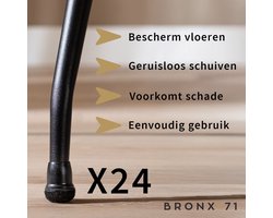 Bronx71® Vloerbeschermer set (voor 24 poten) zwart Ø14-19 mm - Stoelpoot beschermers - Stoelpootdoppen - Stoelpoot sokken