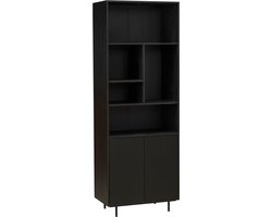 Bronx71® Wandkast Bradley zwart eiken 80x220 cm