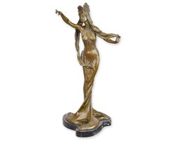 Bronzen beeld - Dame - Art Nouveau - 59 cm hoog