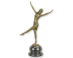Bronzen Beeld 'De Danseres van Palmyra' - Elegant Sculptuur - 46,2 cm Hoog - Tijdloze Kunst