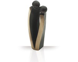 Bronzen beeld DE KUS- gepatineerd - ECHT BRONS - 5x5x13 cm - liefdes beeld - groen en brons beperkte oplage