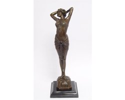 Bronzen beeld - Klassieke dame - Sculptuur - 42 cm hoog