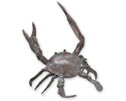 Bronzen beeld - Krab - sculptuur - 23 cm hoog