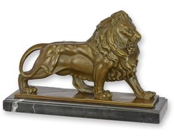 Bronzen beeld - Leeuw - sculptuur - 20 cm hoog