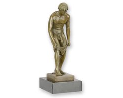 Bronzen beeld - Mannelijk naakt - sculptuur - 23,7 cm hoog