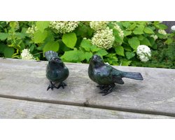 Bronzen Beeld Mussen Set Groen Gepatineerd