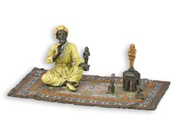 Bronzen beeld - Oosterse beeldenverkoper - sculptuur - 7,7 cm hoog