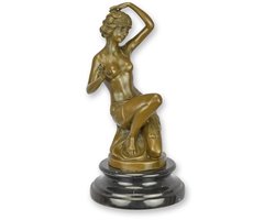 Bronzen beeld - Oosterse danseres - sculptuur - 23,8 cm hoog