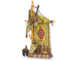 Bronzen beeld - Oosterse tapijtverkoper - decoratie met brons - 23,7 cm hoog