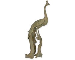 Bronzen beeld - Pauw - sculptuur - 59 cm hoog