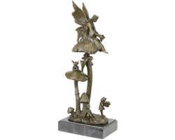 Bronzen beeld - sculptuur - feeën - mythisch wezen - 46,3 cm hoog