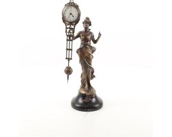 Bronzen beeld - Vrouw - Tafelklok - 33,5 cm hoog