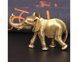 Bronzen beeldje, antiek brons miniatuur olifant beeldjes thee huisdier tafel ornament decoraties massief koper dier ambachten woondecoratie 5,4 x 3,2 cm