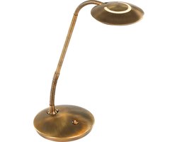 Bronzen bureaulamp LED met dimfunctie | 1 lichts | brons / bruin | kunststof / metaal | Ø 15,5 cm | 42 cm | modern / industrieel design