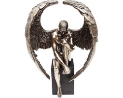 Bronzen Engel - Decoratief beeld - Stijlvolle aankleding - Uniek handgemaakt - 26x18x11cm - Koper