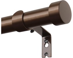 Bronzen gordijnroede 80 tot 218 cm, diameter 25 mm gordijnroede voor ooggordijnen, verstelbare gordijnroede met eindkap eindstukken voor ramen