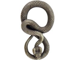 Bronzen Slang Beeldje - Koperen Slang Decoratie - Kantoor Decoratie - Zeer Gedetailleerd Ontwerp - 15 cm - Brons