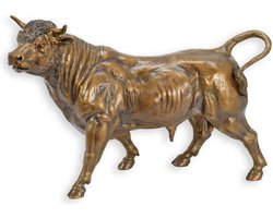 Bronzen Stier Beeld Sculptuur – Woondecoratie Beeldje – bronzen stier, bull statue, stier beeld – Zware kwaliteit – Luxe afwerking – Tijdloos design – 41,5×13×28 cm – Bronskleur