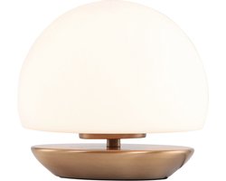 Bronzen tafellamp Ancilla | touch dimmer | wit glas | Ø 17 cm | h 16,5 cm | klassiek | g9 fitting | dimbaar in 4 stappen