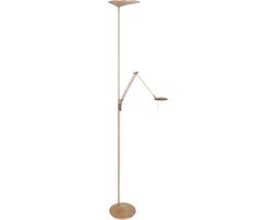 Bronzen vloerlamp led met dimfunctie Zodiac | 2 lichts | brons / bruin | kunststof / metaal | 185 cm hoog | Ø 25 cm voet | vloerlamp / staande lamp | modern design