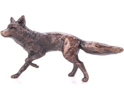 Bronzen Vos - Miniatuur Beeldje - Interieur Decoratie - Hete Gegoten - 3 cm - Brons