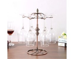 Bronzen Wijnrek - Metalen Glazenhouder voor op het Aanrecht - Opbergrek voor Wijnglazen en Stemware - Robuust Design
