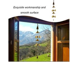 Bronzen Wind Chime Retro Antieke Koperen Bell Goede Lucky Feng Shui Bell Opknoping Charm voor Balkon Tuin Kamer Thuis