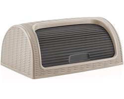 Brood bewaarbox - Broodtrommel- Ratan hoogwaardig Kunststof - BPA vrij - Bruin