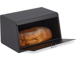 brood bewaardoos rvs - 20,5 x 34,5 x 23,5 cm - aanrecht - zwart