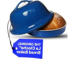 Broodbakvorm - Stenen Bakvorm - Ambachtelijk Brood Bakken - Professionele Oven Resultaten - 25 cm Rond - Blauw