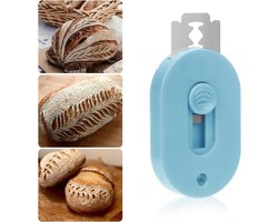Broodlame - Broodsnijder - Ambachtelijk - Ergonomische handgreep - Deegscore - Zuurdesem - Brood bakken - Blauw - Geschikt voor Brooddeeg - Accessoires voor zelfgebakken brood - Handig in de keuken - Push-Pull handgreep - 5 messen - Scorehulpmiddel.