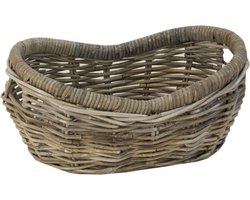 Broodmandje | Opbergmandje | Fruitmandje ovaal Grey Rotan 30x18
