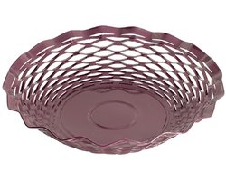 Broodmandje van RVS - Vintage - Rond - Paars - Ø 24 x H 5 cm