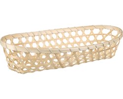 Broodmandje/stokbrood mandje - bamboe hout - 39 x 12 x 8 cm - Serveermandjes voor broodjes
