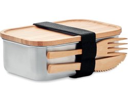 Broodtrommel bamboe 16 x 11 x 5.5 cm - Broodtrommel kinderen - Lunchbox - Lunchbox kinderen - Lunchbox volwassenen - Lunchboxen - Lunchbox kind - Lunchbox RVS - Brooddoos - Lunchbox volwassenen - Broodtrommel lunchbox volwassenen - Lunchtrommel