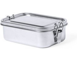 Broodtrommel - Brooddoos - Lunchbox volwassenen - Broodtrommels - 11,9 x 17 cm - 750 ml - RVS - Zilver